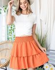 Jade by Jane Solid Ruffle Tiers Smocked Skirt