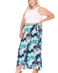 PLUS Faux Leather Maxi Wrap Skirt