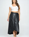 PLUS Faux Leather Maxi Wrap Skirt