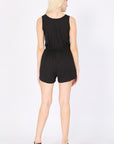 Drawstring Sleeveless Romper