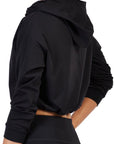 Cropped Hoodie Brushed Nylon