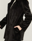 Love Tree Woven Solid Teddy Collar Coat