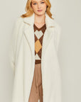 Love Tree Woven Solid Teddy Collar Coat