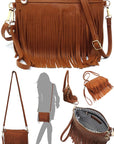 Western Fringe Clutch Cross Body Bag