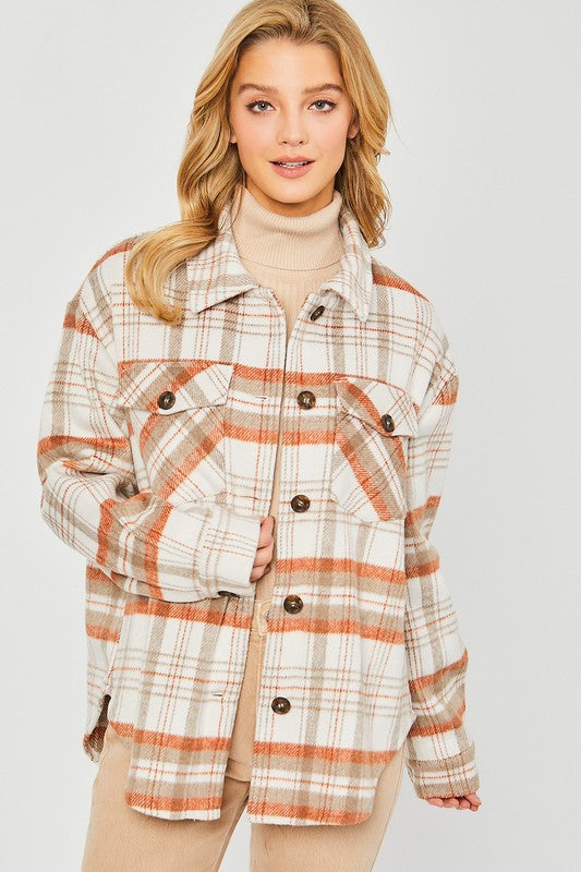 Plaid Bust Pocket Shacket - Online Only