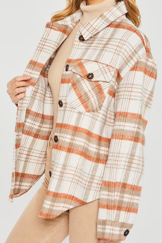 Plaid Bust Pocket Shacket - Online Only