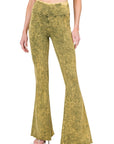 Zenana Acid Wash Raw Edge Hem Pants - My Pampered Life Seattle