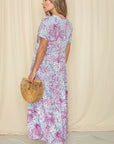 PLUS Tropical Tiered Flowy Maxi Dress