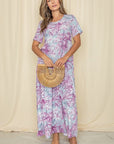 PLUS Tropical Tiered Flowy Maxi Dress