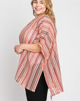 Jade By Jane Colorful Vertical Striped Poncho