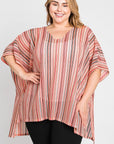 Jade By Jane Colorful Vertical Striped Poncho