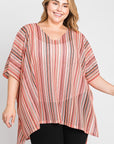 Jade By Jane Colorful Vertical Striped Poncho