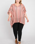 Jade By Jane Colorful Vertical Striped Poncho