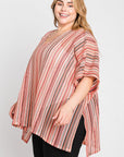 Jade By Jane Colorful Vertical Striped Poncho