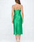 Renee C. Satin Bias Slip Dress with Slit