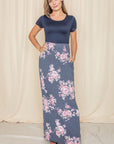 Short Sleeve Floral Maxi Dress