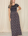 Short Sleeve Floral Maxi Dress