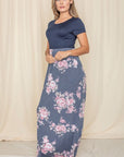 Short Sleeve Floral Maxi Dress