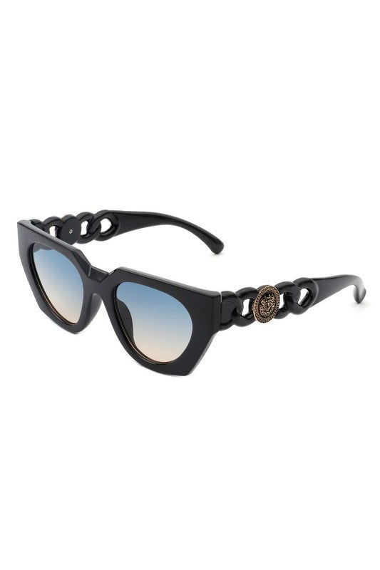 Geometric Retro Fashion Cat Eye Sunglasses - Online Only
