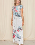 Short Sleeve Floral Maxi Dress