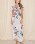 Short Sleeve Floral Maxi Dress