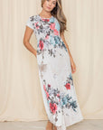 Short Sleeve Floral Maxi Dress