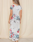 Short Sleeve Floral Maxi Dress