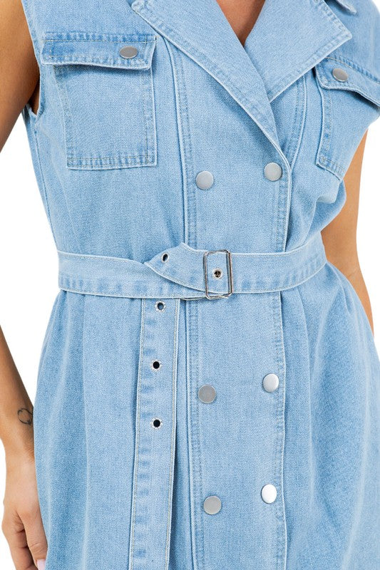 Women&#39;s Sexy Denim Vest Dress by Claude