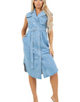 Women's Sexy Denim Vest Dress by Claude