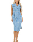 Women's Sexy Denim Vest Dress by Claude