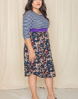 Plus Size Floral Band Midi Dress