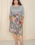 Plus Size Floral Band Midi Dress