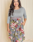 Plus Size Floral Band Midi Dress