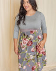 Plus Size Floral Band Midi Dress