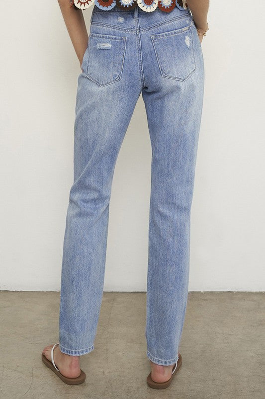 Denim Lab USA Distressed Straight Jeans