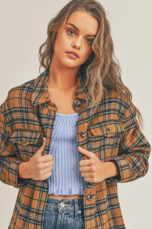 Lush Clothing Plaid Flannel Shacket