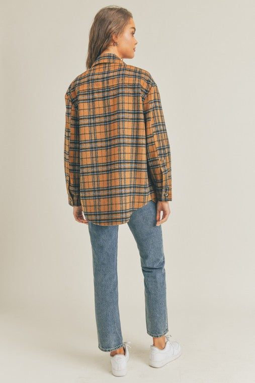 Lush Clothing Plaid Flannel Shacket