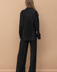 Blue B Pleated Blouse Pants Set - Online Only