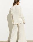 Blue B Pleated Blouse Pants Set - Online Only