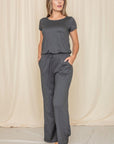 PLUS Short Sleeve Jumpsuit W/Pocket