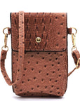 Ostrich Croc Crossbody Cell Phone  Case