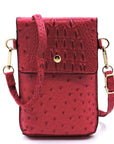 Ostrich Croc Crossbody Cell Phone  Case