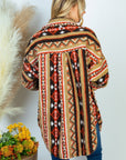 White Birch Long Sleeve Aztec Print Woven Jacket - Online Only - My Pampered Life Seattle