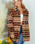 White Birch Long Sleeve Aztec Print Woven Jacket - Online Only - My Pampered Life Seattle