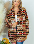 White Birch Long Sleeve Aztec Print Woven Jacket - Online Only - My Pampered Life Seattle