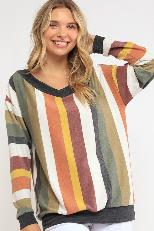 e Luna Wide V-Neck Sweatshirt