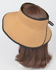 Roll Up Straw Visor Sun Hat