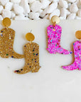 Glittered Up Cowgirl Earrings