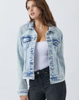 RISEN Button Up Washed Denim Jacket