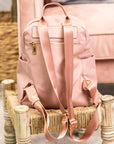 Blush or Black Lux Backpack with Gold Zipper Bag